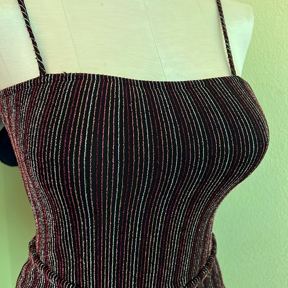 FOREVER21 mine stipe dress. Size M: color - multi color silvery.